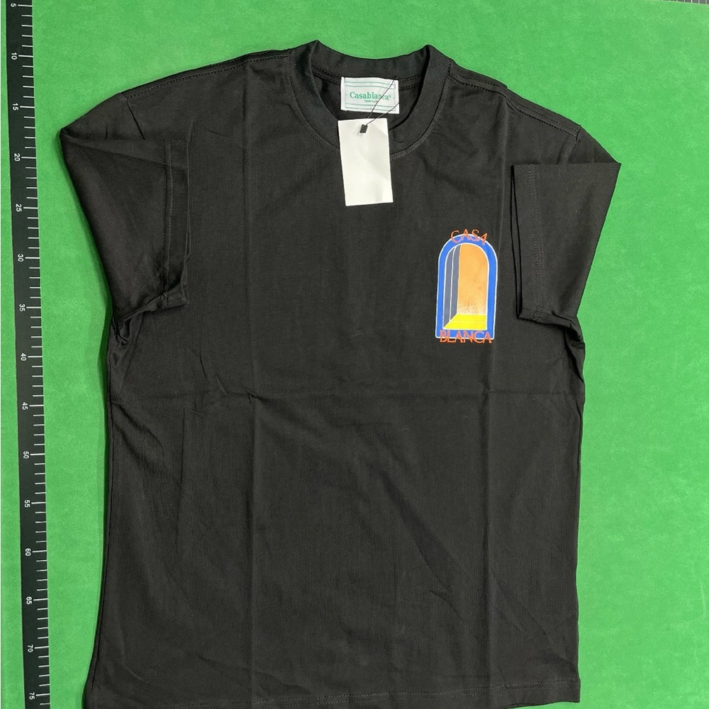 Casablanca Black Tee with Colorful Design